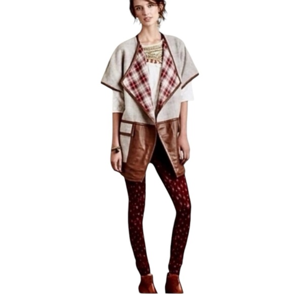 🌻Anthropologie {Pilcro} The Serif Printed Corduroy  Boho Jean Leggings Size 26 - Picture 4 of 11